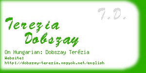 terezia dobszay business card