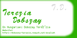 terezia dobszay business card